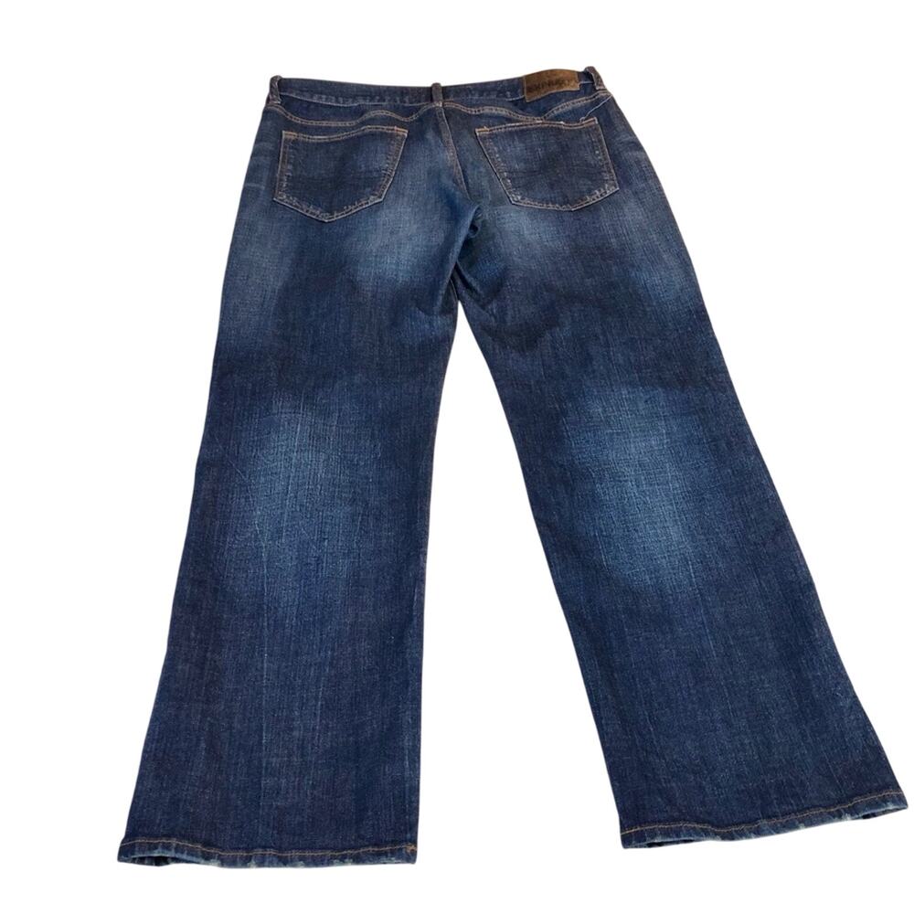 Men's Express Blake Denim Jeans Loose Fit Straight Dark Wash - Picture 15 of 16